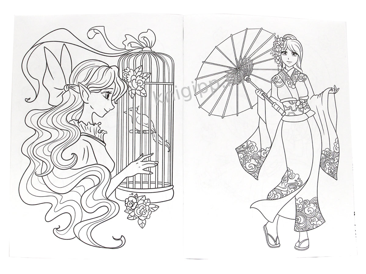 РАСКРАСКА А4 эконом. В СТИЛЕ АНИМЕ