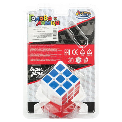 Логический игровой кубик 3х3, часы песочные, блист.12*18*8см ИГРАЕМ ВМЕСТЕ в кор.2*96шт