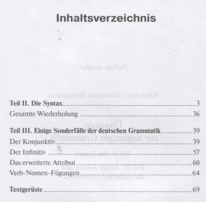 Ubungen zur deutschen Grammatik = Упражнения по грамматике немецкого языка. Синтаксис. Ключи
