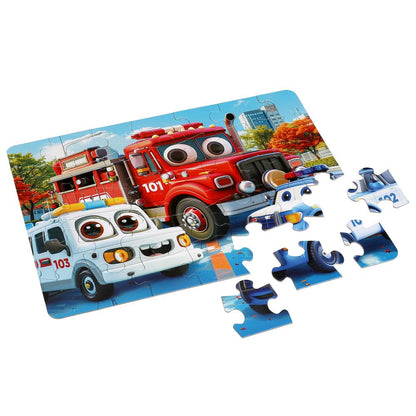 Весёлые машинки. Макси-пазлы.Пазл 35 деталей. 180х127х35 мм. Умные игры в кор.24шт