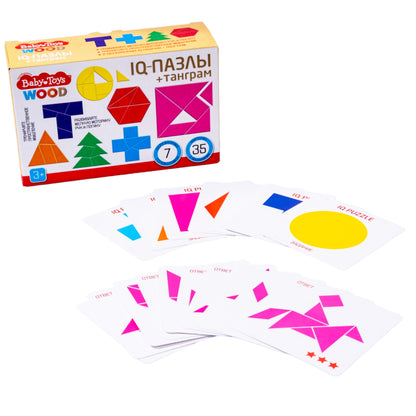 Игра настольная головоломка "IQ Пазлы + танграм" серии "Baby Toys wood"