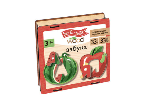 Игра развивающая "Азбука деревянная" в деревянной коробке Far far land Wood