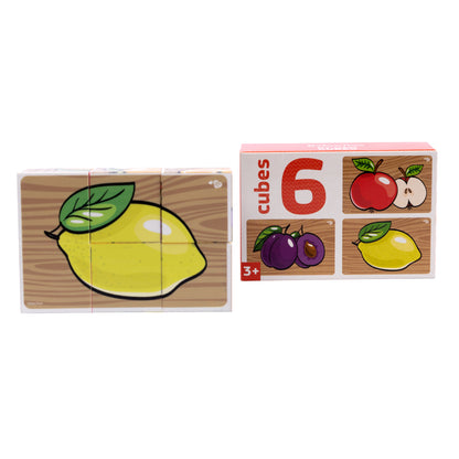 Кубики "Фрукты" (без обклейки) 6 шт Jouets pour bébé