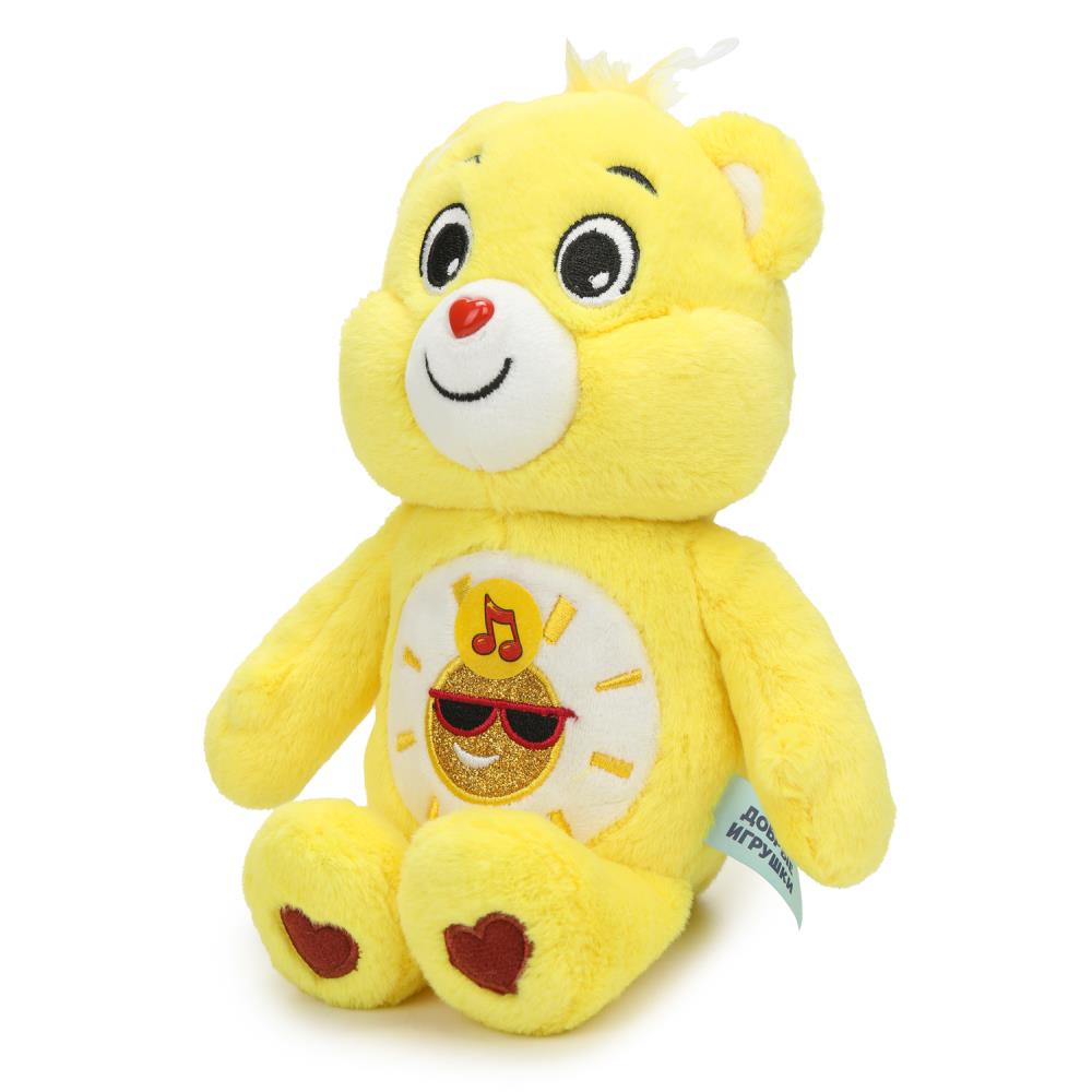 Игрушка мягкая мишка желтый 20см, озвучка. Добрые игрушки в кор.24шт