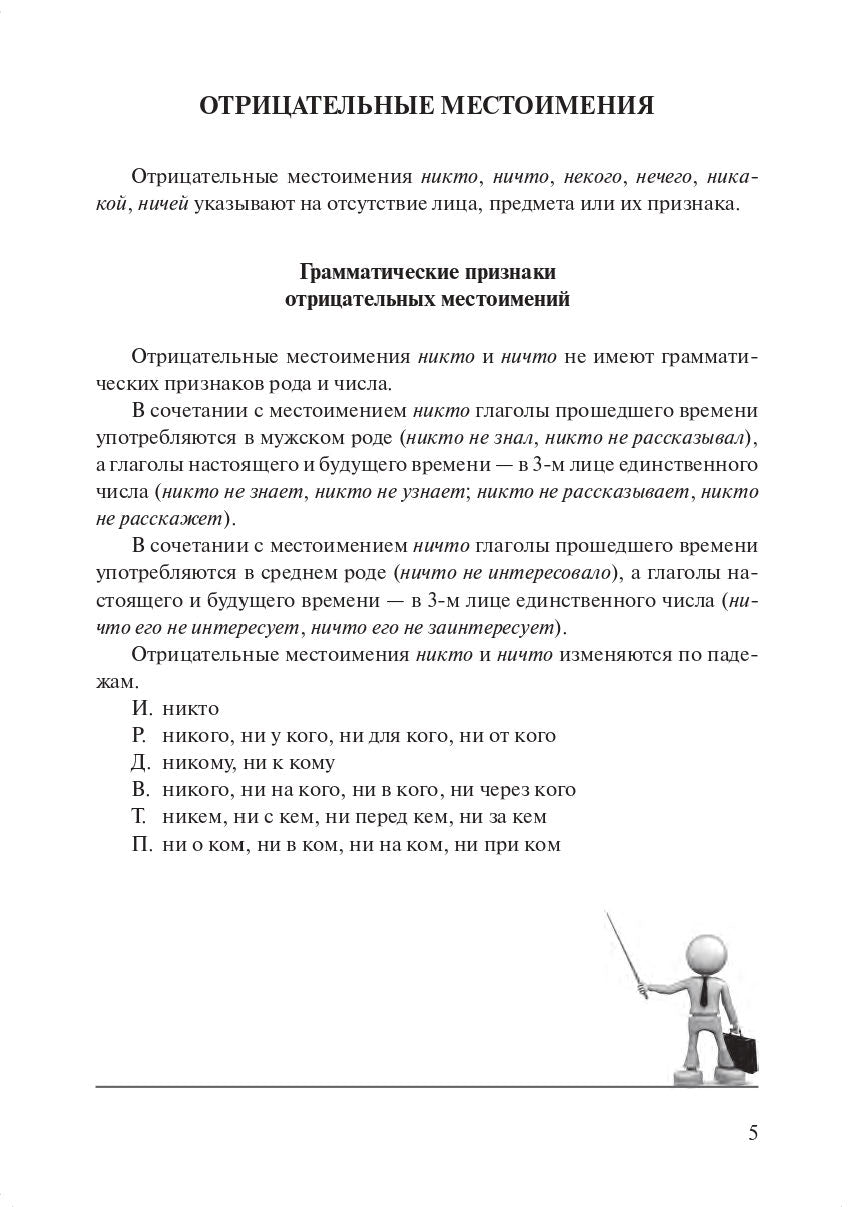 Отрицательные и неопределённые местоимения и наречия в русском языке: учебное пособие для иностранных учащихся
