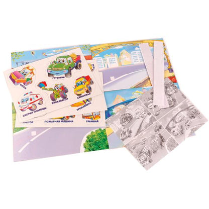 НАСТОЛЬНАЯ ИГРА-ХОДИЛКА "УМКА" МАШИНКИ С ЛИПУЧКАМИ В КОР. в кор.20шт