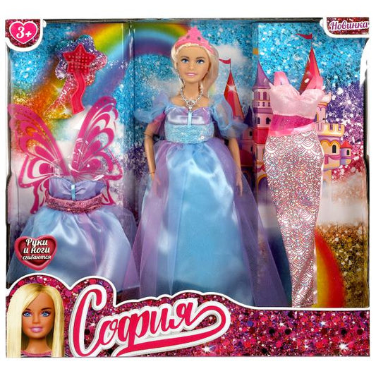 Кукла 29 см София, руки и ноги сгиб, одежда 3-в-1, акс, кор КАРАПУЗ в кор.12шт