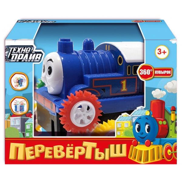 Машина-перевертыш на бат.поезд, кор.12*10*9см ТЕХНОДРАЙВ в кор.2*120шт