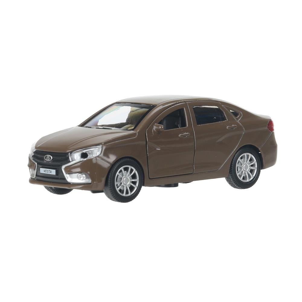 Машина металл LADA vesta 11,5 см, двери, коричневый, кор. Технопарк в кор.2*36шт