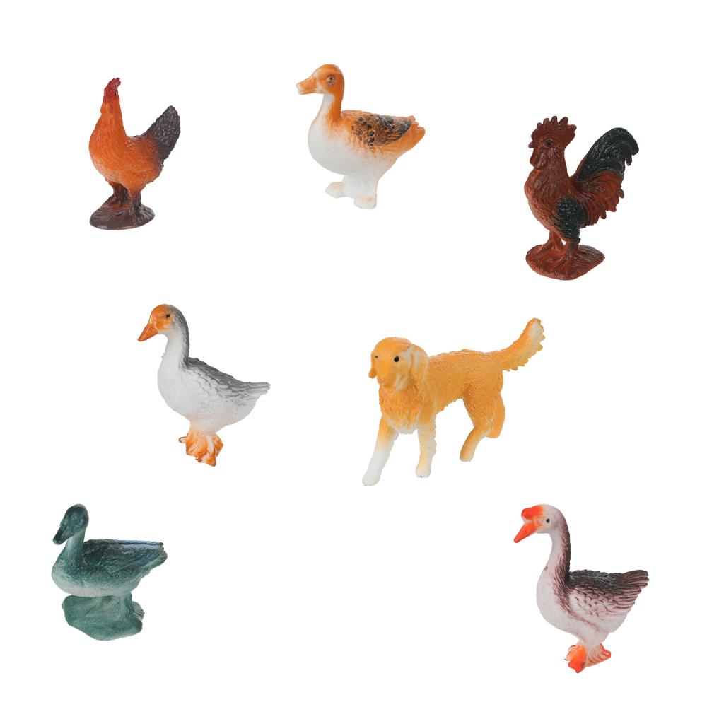 Jeu en plastique pour la maison 7 pièces. dans le paquet. Рассказы о животных в кор.2*72наб