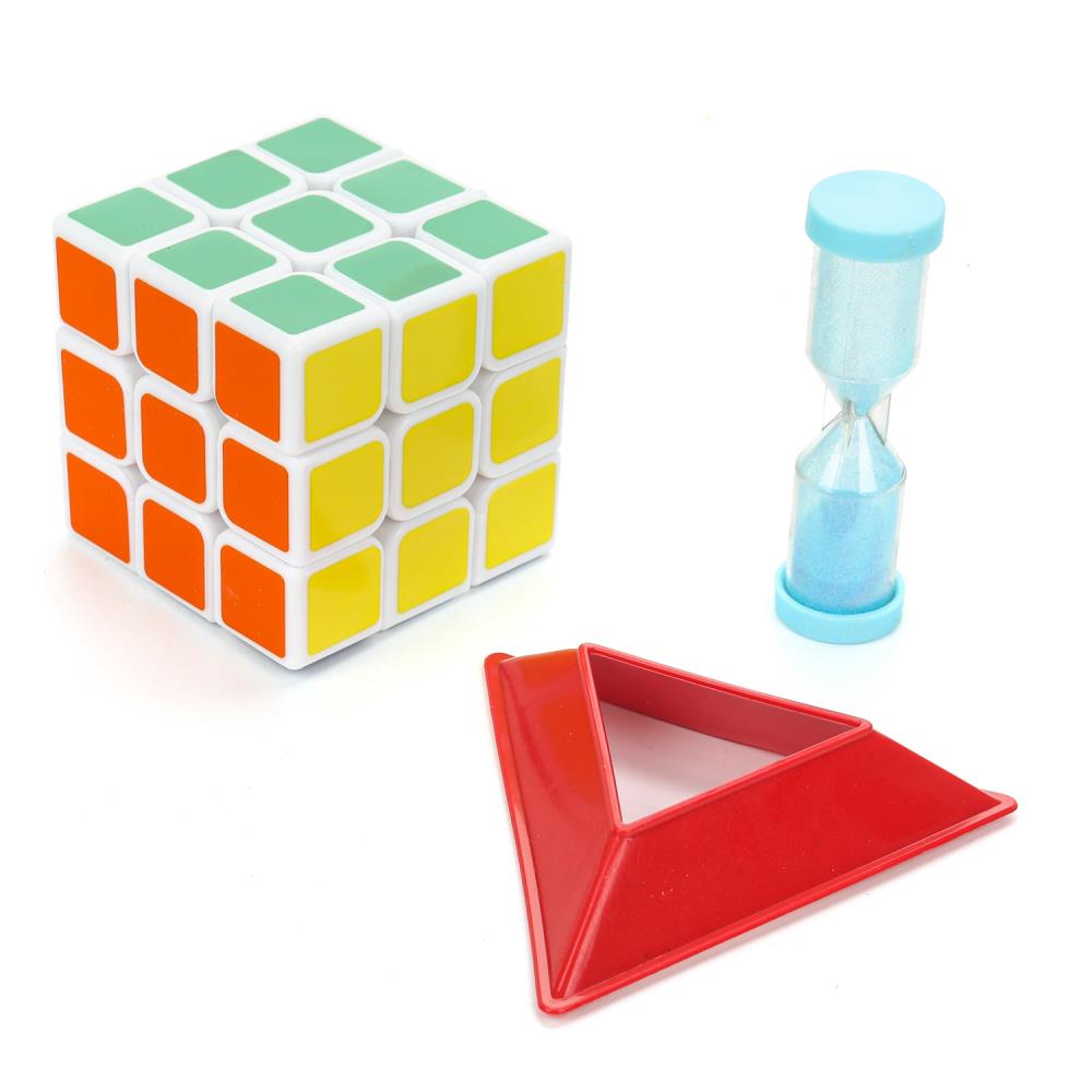 Логический игровой кубик 3х3, часы песочные, блист.12*18*8см ИГРАЕМ ВМЕСТЕ в кор.2*96шт