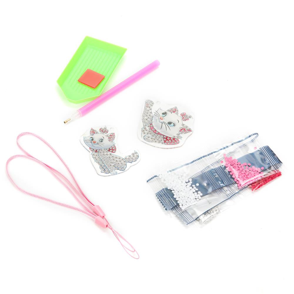 Брелоки алмазной мозаикой кошечка мари MultiArt в кор.50шт