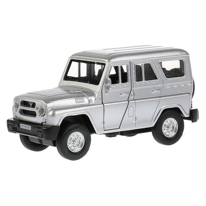 ТМ Технопарк. Машина металл "UAZ HUNTER" 12см, открыв. двери, инерц., СЕРЕБРИСТЫЙ в кор в кор.2*36шт