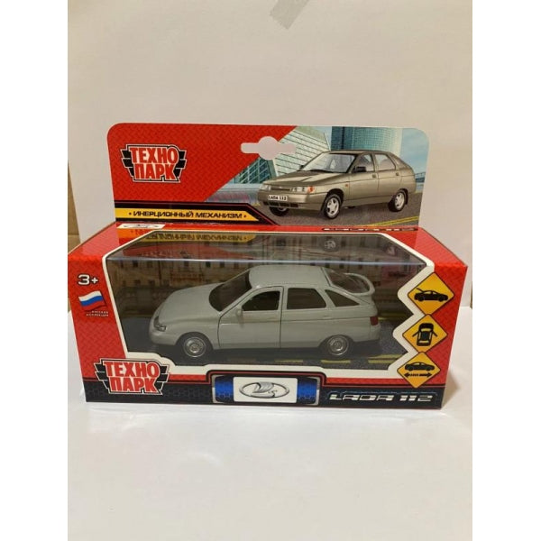 Машина металл ваз-2112 12 см, двери, багаж, светло-коричневый, кор. Технопарк в кор.2*36шт