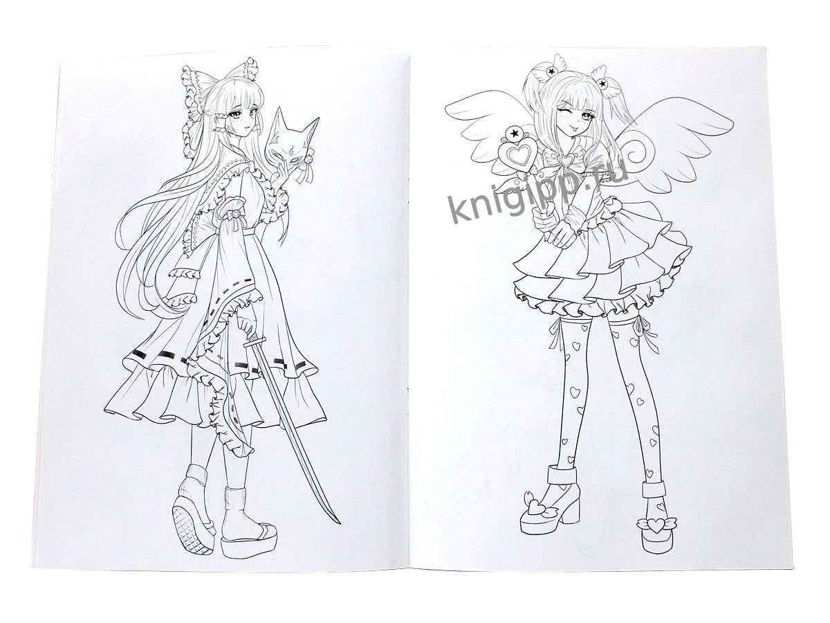 РАСКРАСКА Мода Аниме. Волшебный стиль