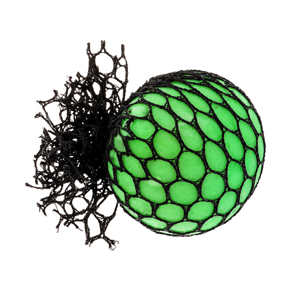 Игрушка жмяка мяч в сетке 6см, цвет в сборе, свет 12шт Супер Жим уп-12шт в кор.6уп