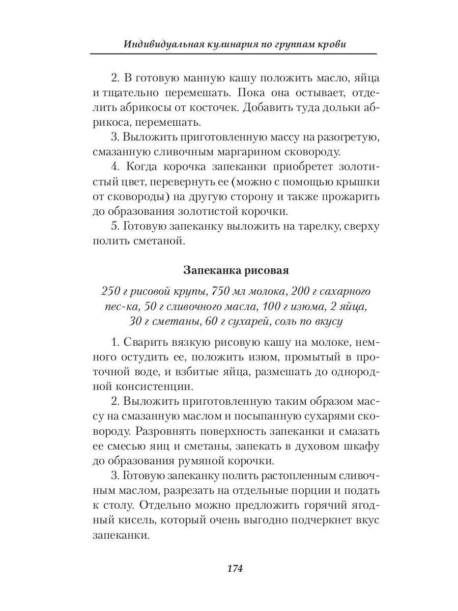 Индивидуальная кулинария по группам крови