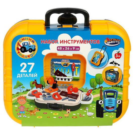 Набор инструментов СИНИЙ ТРАКТОР пл.чемодан 26*20,6*10см ИГРАЕМ ВМЕСТЕ в кор.24шт