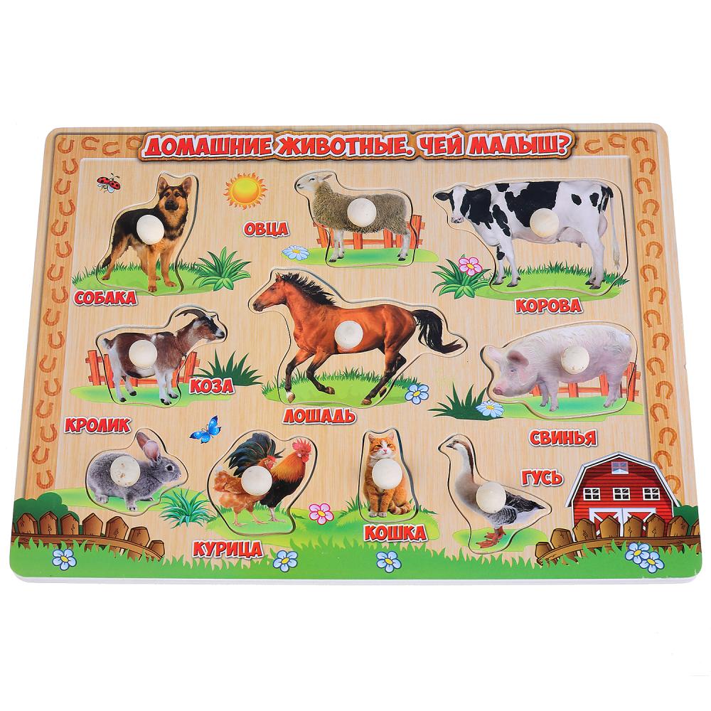 Игрушка деревянная "БУРАТИНО" вкладыш "Домашние животные" в пленке (рус. уп.) в кор.100шт.