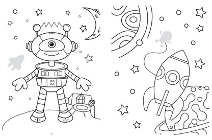 Раскрась и наклей: космос: книжка-раскраска
