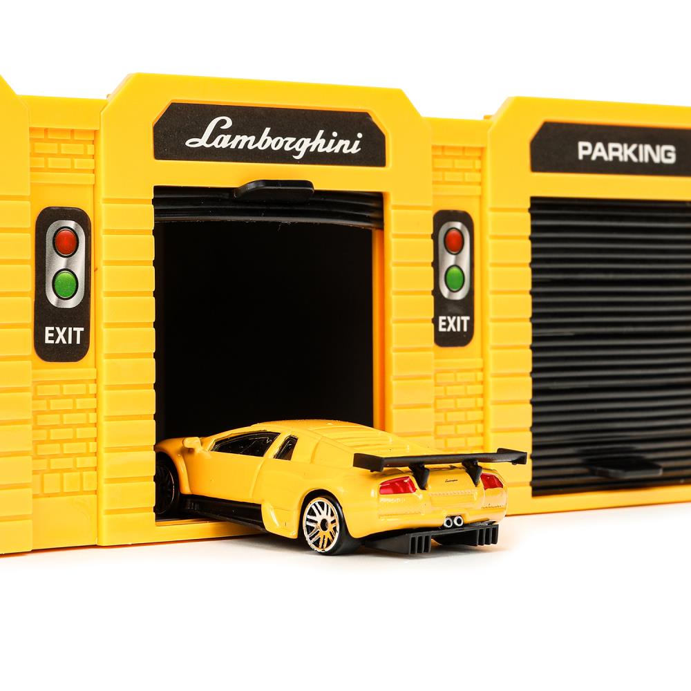 Игрушка пластик гараж+1 машин, ламборгини,кор. - в кор.36шт