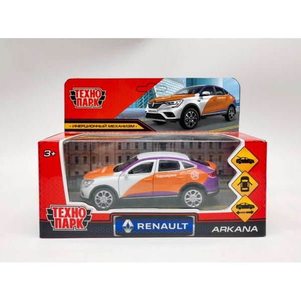 ARKANA-12DEL-OGWH 313466 Машина металл RENAULT ARKANA КАРШЕРИНГ длина 12 см, двери, багаж, инер, кор