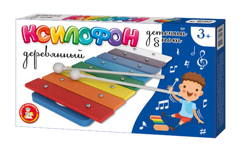 КСИЛОФОН ДЕТСКИЙ 8 НОТ в кор.10шт