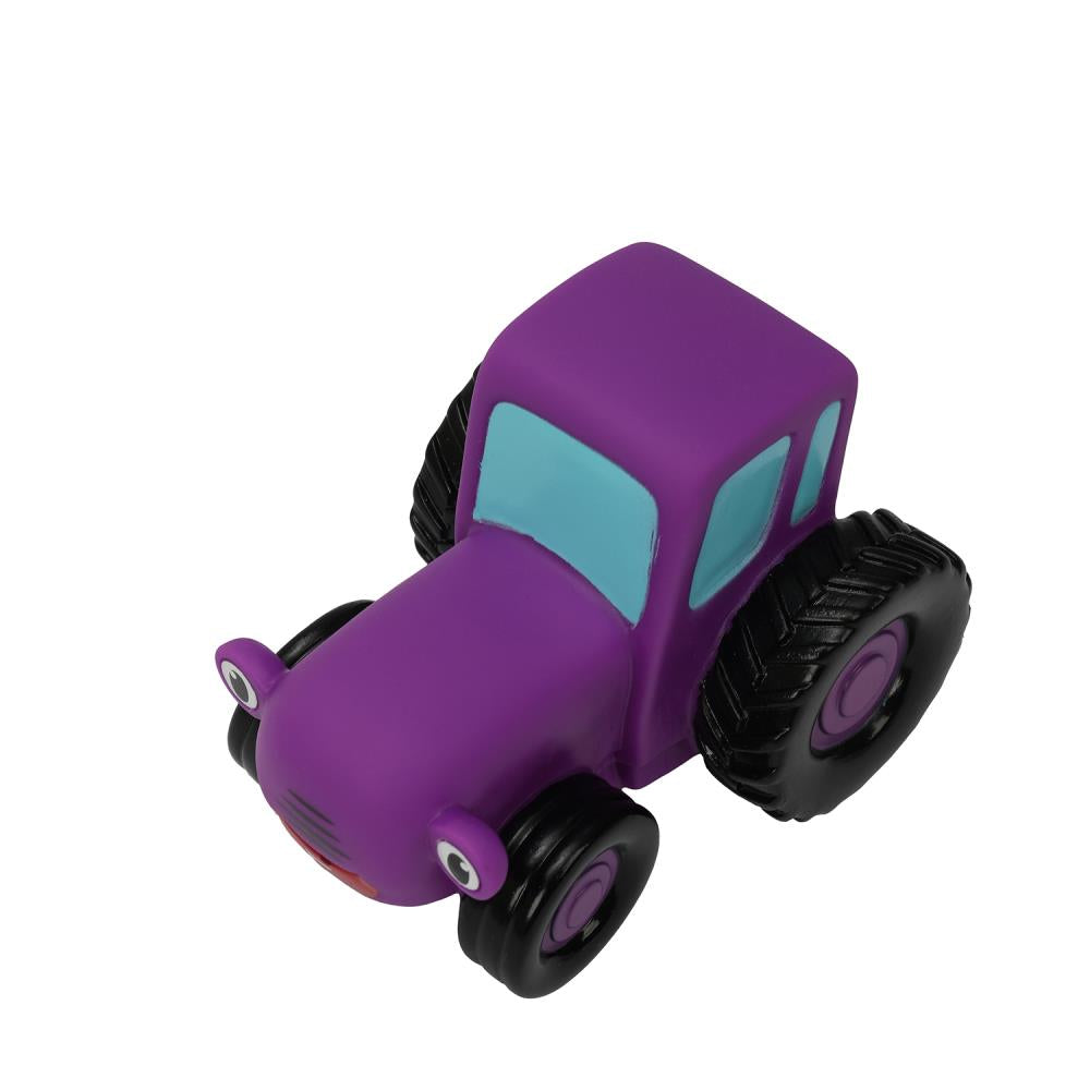 Игрушка пластизоль для ванны СИНИЙ ТРАКТОР 10 см, 1шт, сетка фиолетовая КАПИТОШКА в кор.50шт