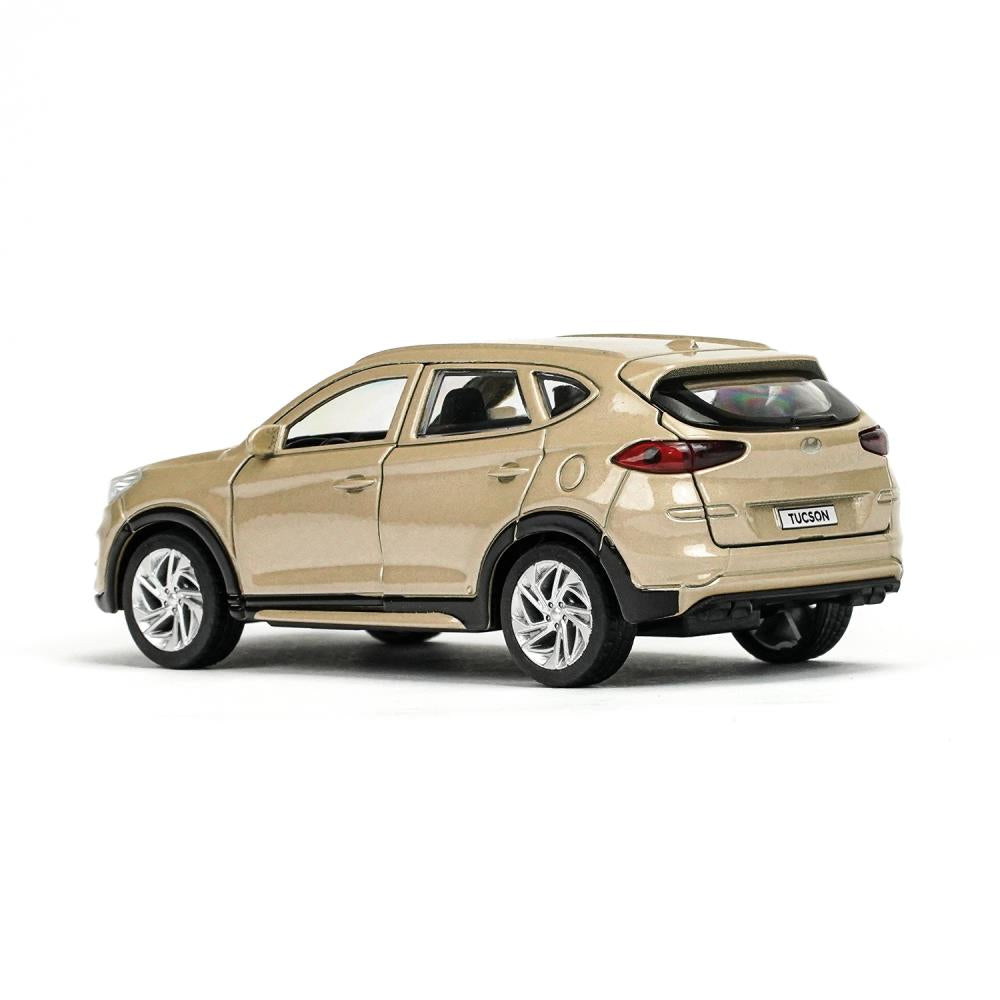 Машина металл HYUNDAI TUCSON длина 12 см, двери, багаж., инер, бежевый, кор. Технопарк в кор.2*36шт