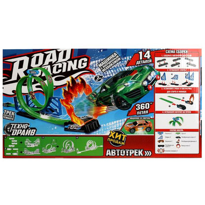 Le véhicule avec le bateau, la taille, le temps est en temps, cor.44,5*25,1*5,4 cm ТЕХНОДРАЙВ en cor.2*18шт