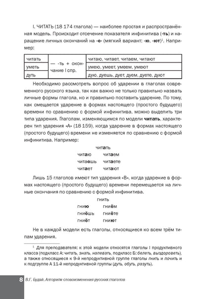 Алгоритм словоизменения русских глаголов. Настоящее (простое будущее) время. Учебно-методическое пособие по русскому языку как иностранному