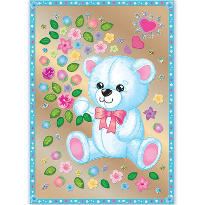 Набор для изготовления картины "Мишка с цветами" (антистресс)