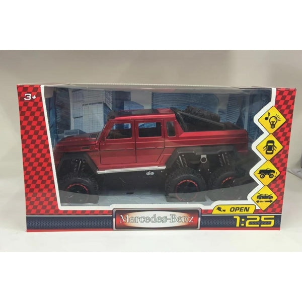 Машина металл светзвук MERCEDES-BENZ G-CLASS, 23см, дверь, инер, красн, кор Технопарк в кор.18шт