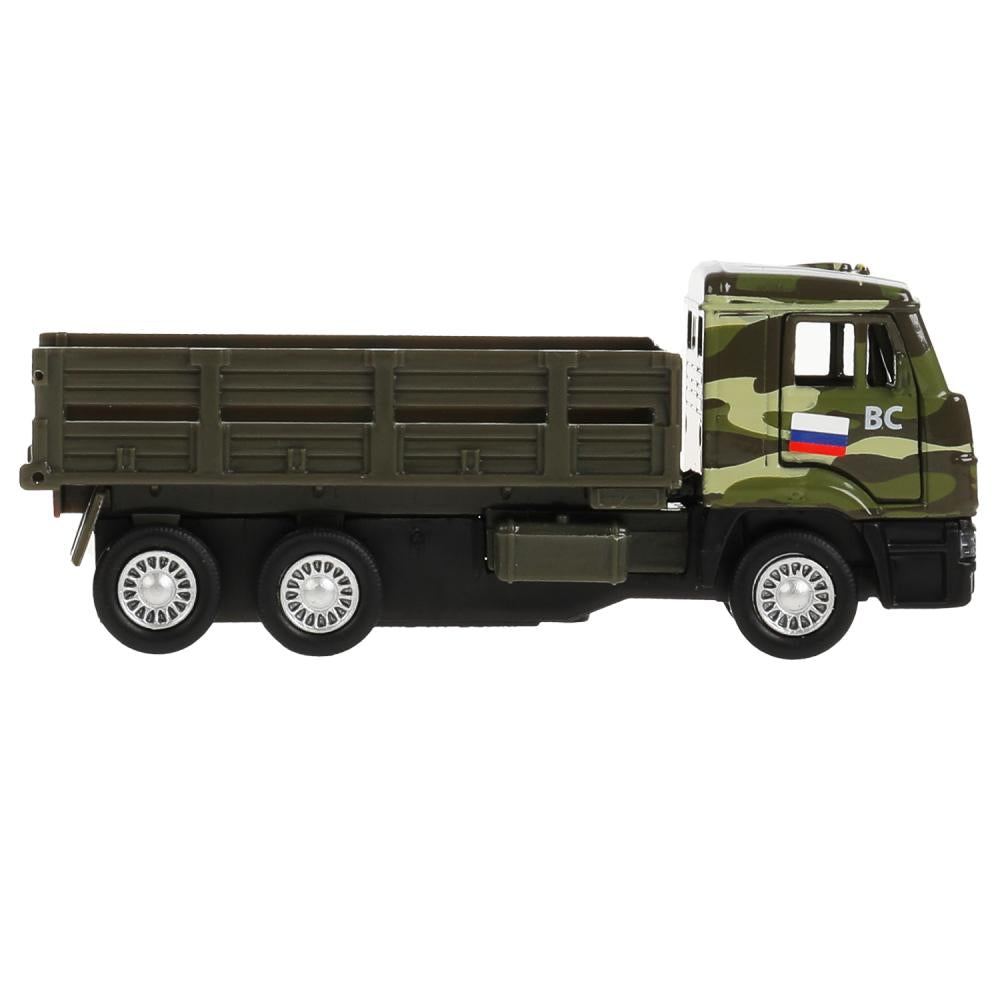 Машина металл KAMAZ , 12 см, дв., баг., инерц.+дорож. знаки, кор. Технопарк в кор.2*24шт