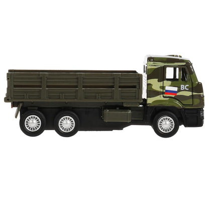 Машина металл KAMAZ , 12 см, дв., баг., инерц.+дорож. знаки, кор. Технопарк в кор.2*24шт