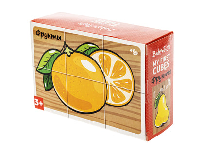 Кубики "Фрукты" (без обклейки) 6 шт Jouets pour bébé