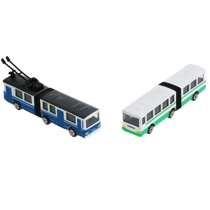 Machine en métal pour voiture/trolleybus en résine, 12 cm, dans un assortiment. dans l'affichage Технопарк уп-12шт в кор.2*4уп