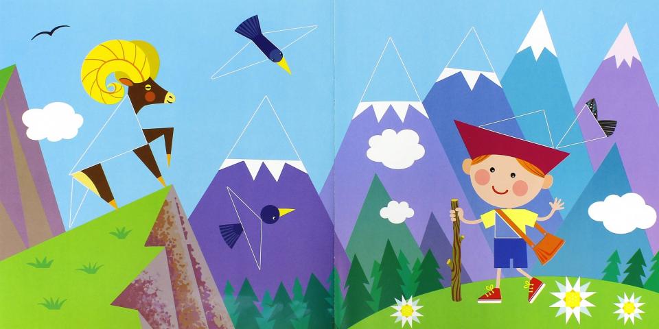 Подбери и приклей треугольники. Животные