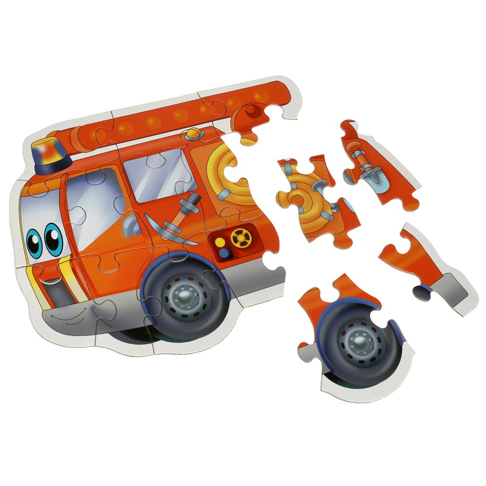 Полезный транспорт. Макси-пазлы. Набор 4 в 1: 8, 12, 15 и 20 деталей. Умные игры в кор.12шт