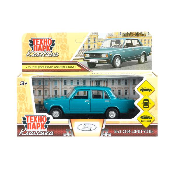 Машина металл LADA ваз-2105 1997 г. 12 см, двери, багажник, инерц., кор. технопарк Технопарк в кор.2*36шт
