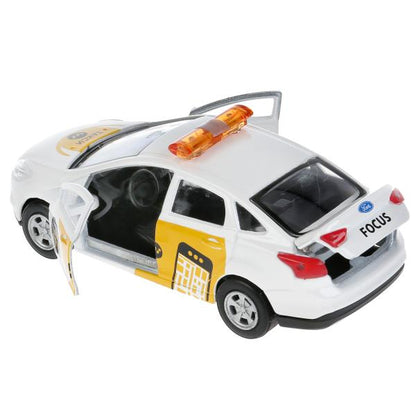 Машина металл FORD Focus такси 12см, инерц., открыв. двери и багажник в кор. Технопарк в кор.2*24шт
