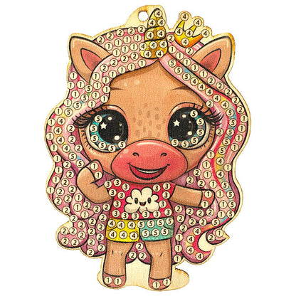 Алмазная мозаика-подвеска единорожка МУЛЬТИ АРТ в кор.48шт