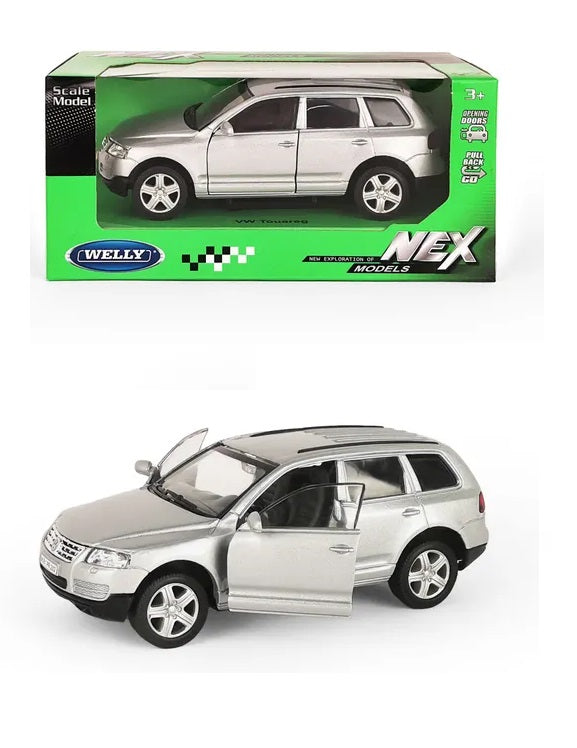 Welly. Машинка 1:31 "Volkswagen Touareg" пруж. мех., серебряный арт.39877CW-S