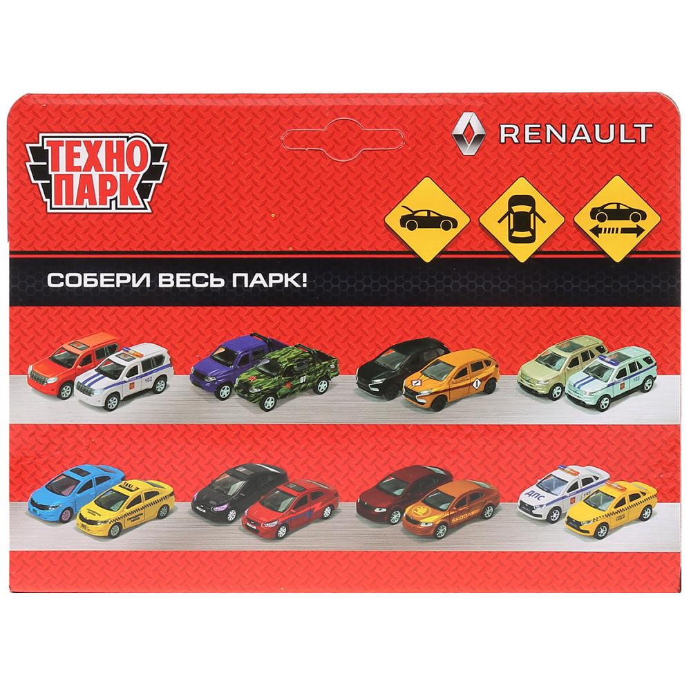 Машина металл "RENAULT LOGAN"12см,открыв. двери, инерц, серебристый, в кор. Технопарк в кор.2*36шт