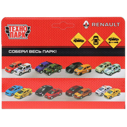 Машина металл "RENAULT LOGAN"12см,открыв. двери, инерц, серебристый, в кор. Технопарк в кор.2*36шт
