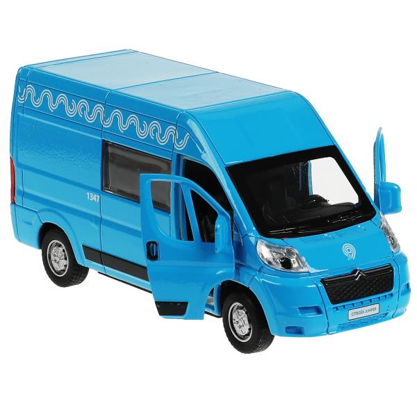 Технопарк. Модель "Citroen Jumper Метрополитен" 14см, двер, баг,инер, синий арт.JUMPER-14MOS-BU (72)