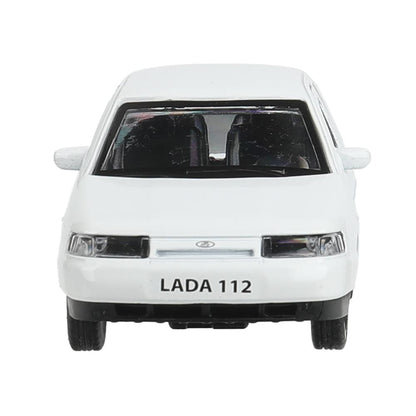 Машина металл ваз-2112 12 см, двери, багаж, белый, кор. Технопарк в кор.2*36шт