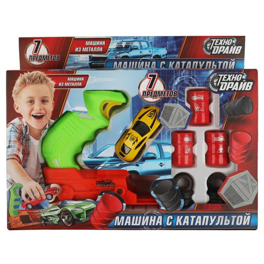 Машина с катапультой 7 предм. кор.29*18,5*5,5см ТЕХНОДРАЙВ в кор.2*36шт