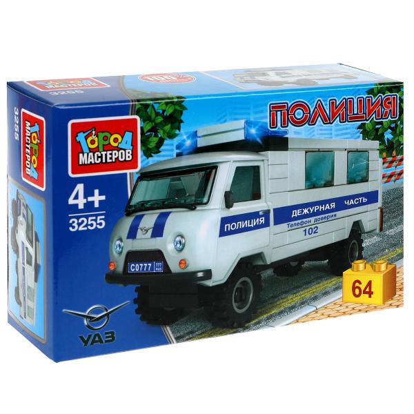 UAZ конструктор uaz-452 ПОЛИЦИЯ, 64дет. Город мастеров в кор.80шт