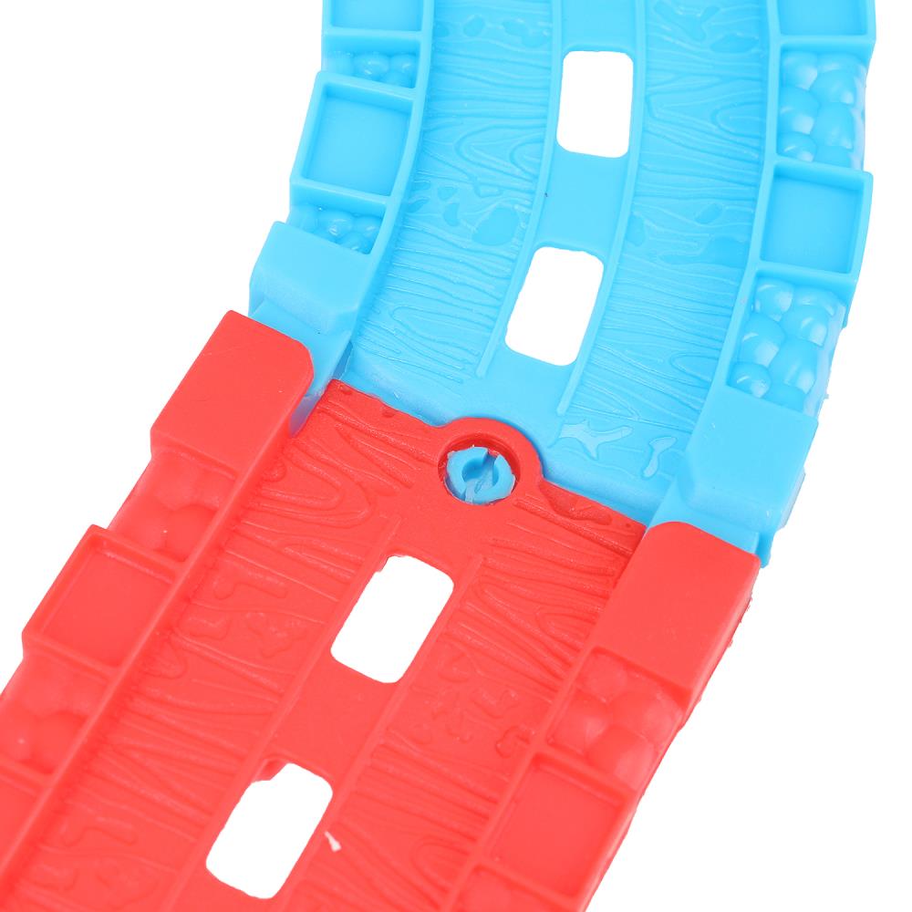 Железная дорога мультяшная СИНИЙ ТРАКТОР длина пути 118, кор.35*27*4см ТЕХНОДРАЙВ в кор.2*30шт